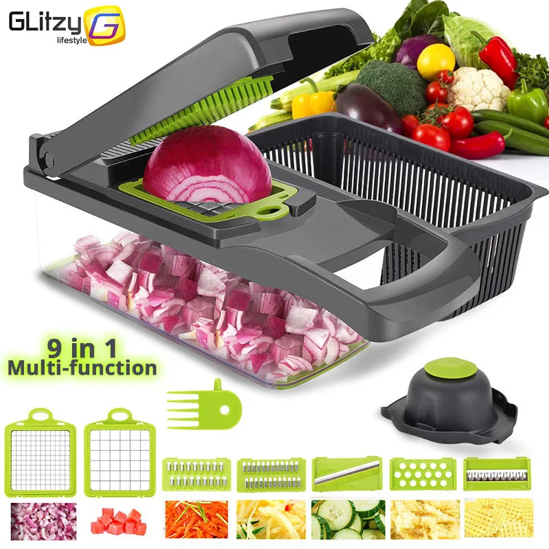 🥗 Cortador e Fatiador de Legumes Multifuncional MYVIT 6 em 1