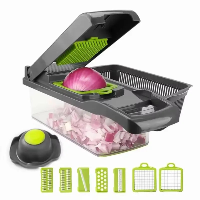 🥗 Cortador e Fatiador de Legumes Multifuncional MYVIT 6 em 1